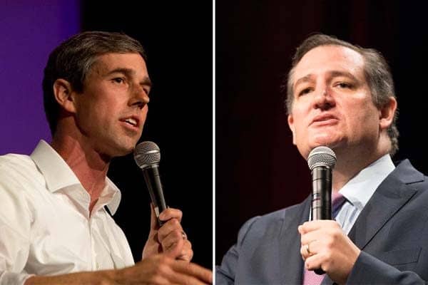 Beto O'Rourke and Ted Cruz