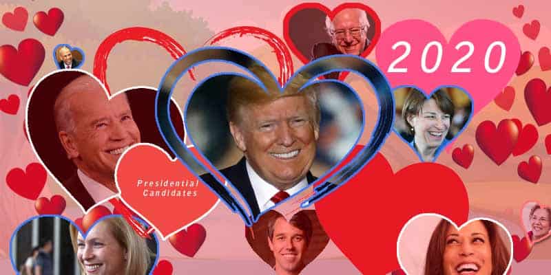 Presidential candidates in hearts
