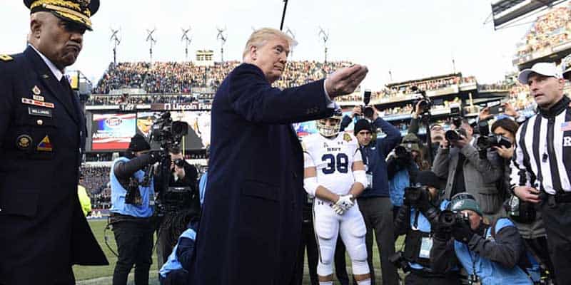 donald trump army navy game impeachment