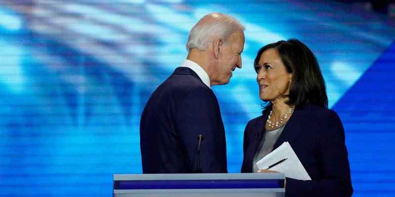 Biden facing Harris closely