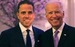 Hunter and Joe Biden smiling