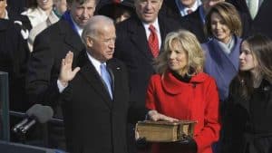 joe biden taking the oath of office