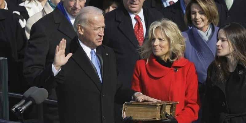 joe biden taking the oath of office