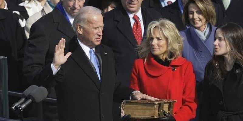 joe biden taking the oath of office