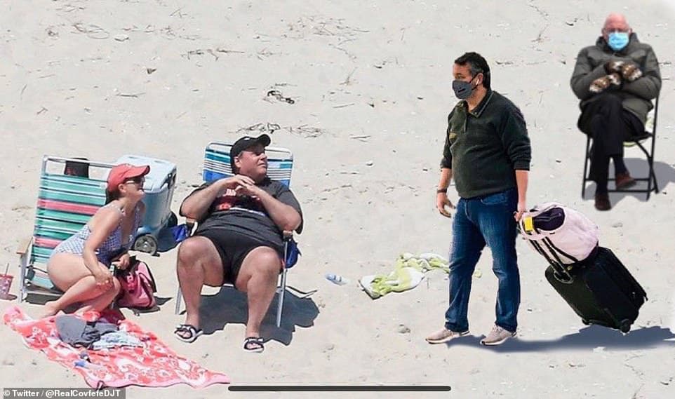 Cruz Bernie Sanders Christie Beach Meme