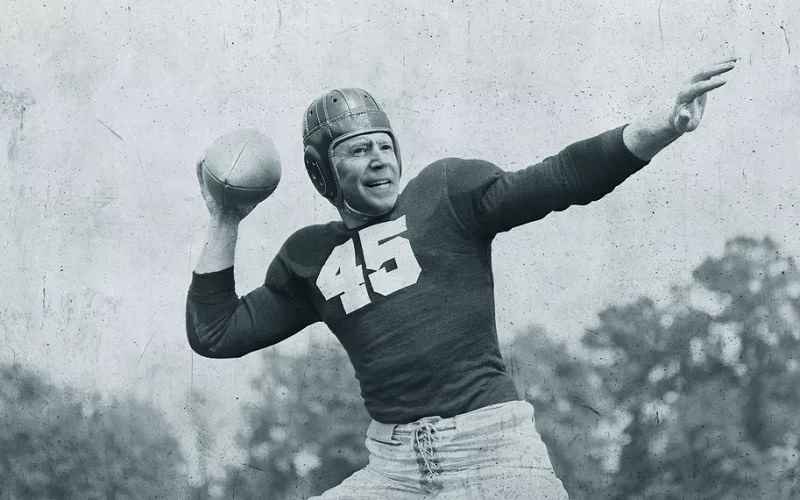 joe biden as an old time football player