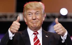 president donald trump giving thumbs up sign