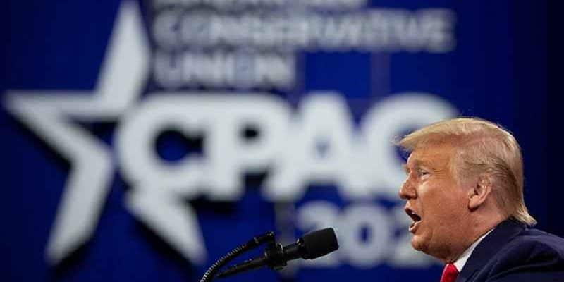 Donald Trump at CPAC in Orlando hinting at a 2024 run