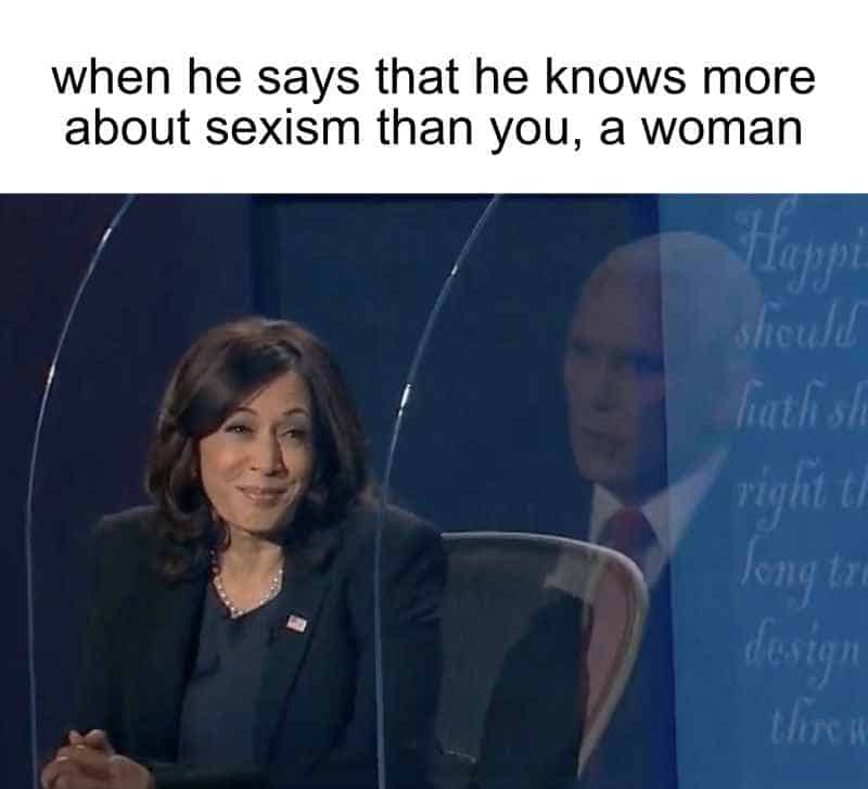 Mike Pence debate Kamala Harris meme