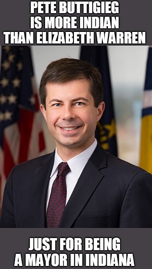 Elizabeth Warren Indian meme Pete Buttigieg